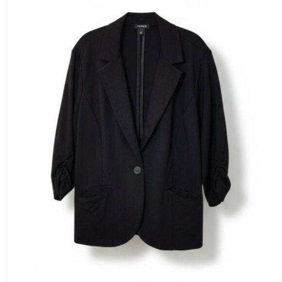 Torrid Ponte Blazer 3X | Black Stretch Boyfriend 1-Button 3/4 Sleeve - Picture 1 of 11